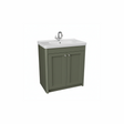 Forest green floor standing bathroom vanity unit with two door storage and classic styling | Home Centre Direct UK