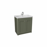 Forest green floor standing bathroom vanity unit with two door storage and classic styling | Home Centre Direct UK