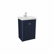 Midnight blue floor standing bathroom vanity unit with two door storage and contemporary styling | Home Centre Direct UK