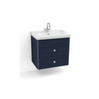Midnight blue wall hung bathroom vanity unit with two drawer storage and contemporary styling | Home Centre Direct UK