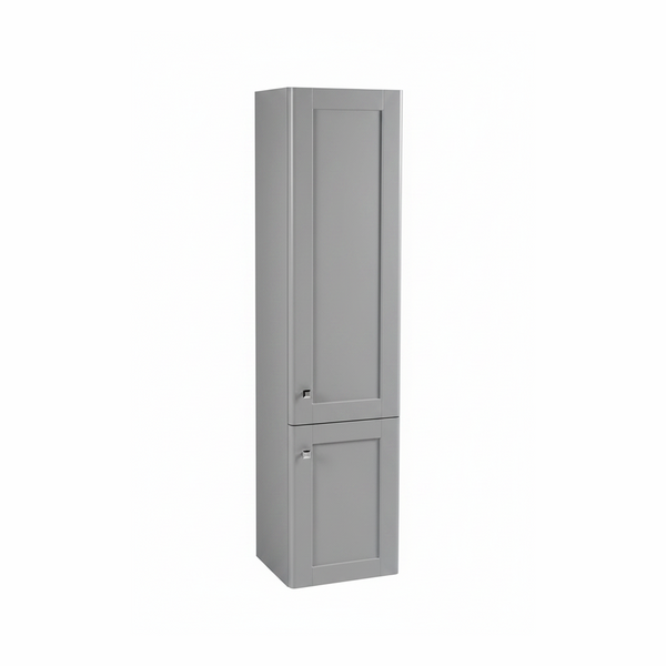 Pearl grey bathroom storage cabinet with two door design and contemporary finish | Home Centre Direct UK