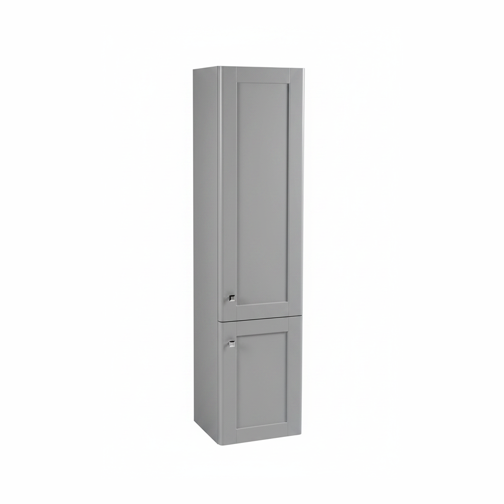Pearl grey bathroom storage cabinet with two door design and contemporary finish | Home Centre Direct UK