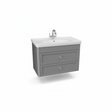 Pearl grey wall hung bathroom vanity unit with two drawer storage and modern styling | Home Centre Direct UK