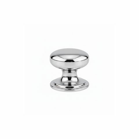 Polished chrome cabinet knob with smooth round design and reflective finish | Home Centre Direct UK