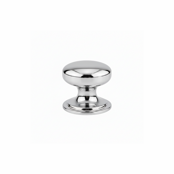 Polished chrome cabinet knob with smooth round design and reflective finish | Home Centre Direct UK
