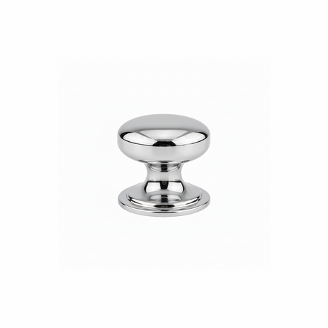 Polished chrome cabinet knob with smooth round design and reflective finish | Home Centre Direct UK