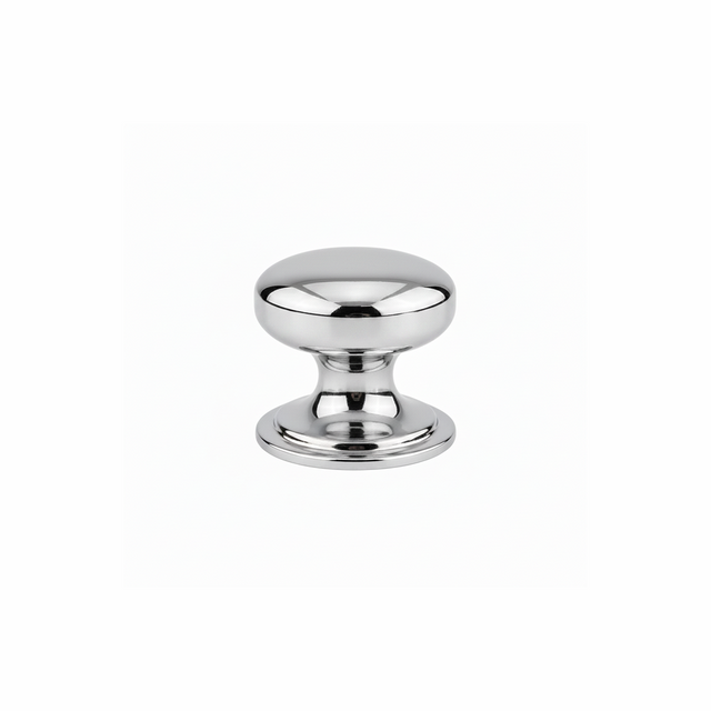 Polished chrome cabinet knob with smooth round design and reflective finish | Home Centre Direct UK