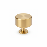 Brushed brass knurled cabinet knob with textured grip detail and warm metallic finish | Home Centre Direct UK