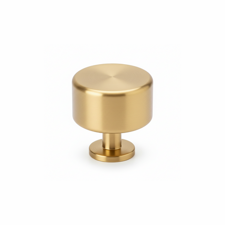 Brushed brass knurled cabinet knob with textured grip detail and warm metallic finish | Home Centre Direct UK