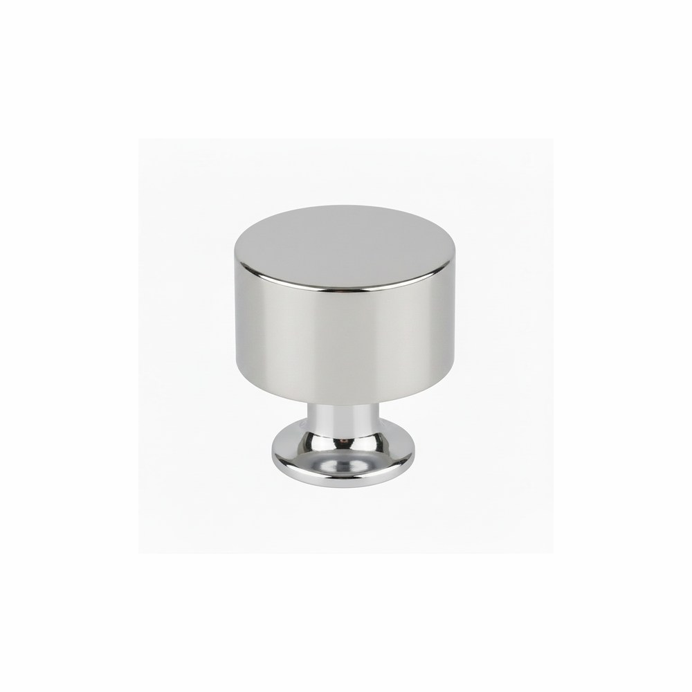 Chrome knurled cabinet knob with textured metal finish for traditional furniture | Home Centre Direct UK