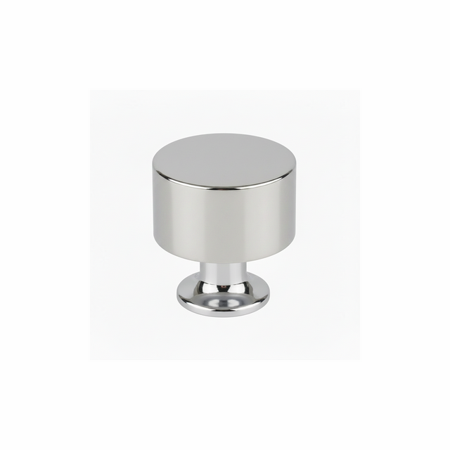 Chrome knurled cabinet knob with textured metal finish for traditional furniture | Home Centre Direct UK