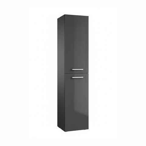 Anthracite tall bathroom storage cabinet with two door design and modern finish | Home Centre Direct UK