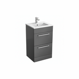 Anthracite floor standing bathroom vanity unit with two drawer storage and modern finish | Home Centre Direct UK