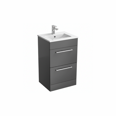 Anthracite floor standing bathroom vanity unit with two drawer storage and modern finish | Home Centre Direct UK