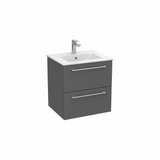 Anthracite wall hung bathroom vanity unit with two drawer storage and modern finish | Home Centre Direct UK