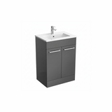 Anthracite floor standing bathroom vanity unit with two door storage design | Home Centre Direct UK