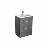 Anthracite floor standing bathroom vanity unit with two drawer storage | Home Centre Direct UK