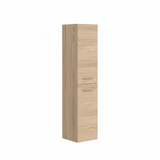 Light oak tall bathroom storage cabinet with natural wood grain finish | Home Centre Direct UK
