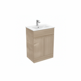 Light oak bathroom vanity unit with double door storage and natural wood grain finish | Home Centre Direct UK