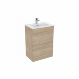 Light oak floor standing bathroom vanity unit with two drawer storage | Home Centre Direct UK