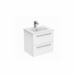 White wall hung bathroom vanity unit with two drawer storage and minimalist design | Home Centre Direct UK