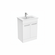 White floor standing bathroom vanity unit with two door storage and contemporary finish | Home Centre Direct UK