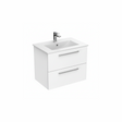 White wall hung bathroom vanity unit with two drawer storage and minimalist design | Home Centre Direct UK