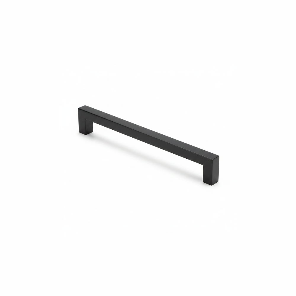Matt black bathroom cabinet handle with contemporary slimline metal design | Home Centre Direct UK