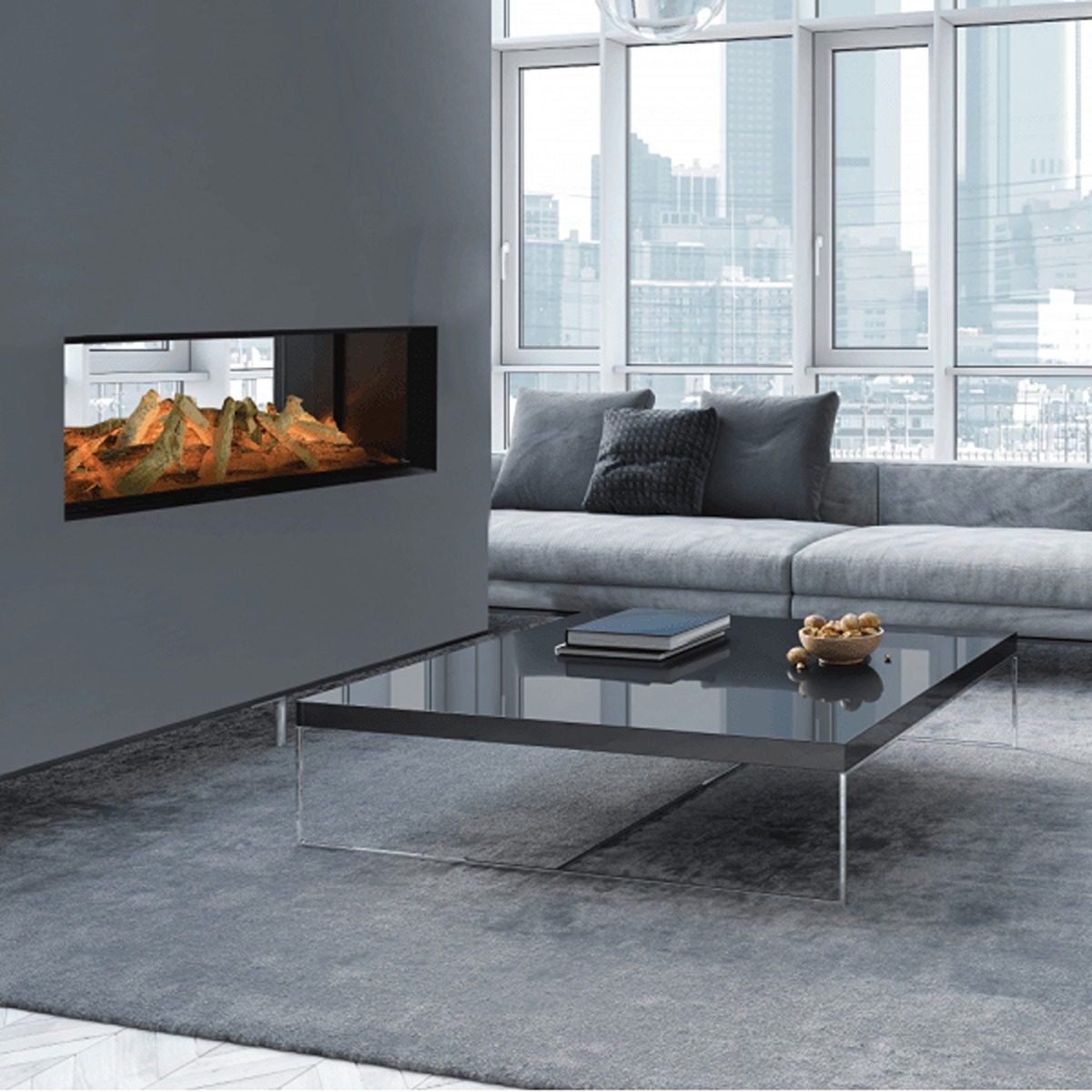 Evonic Lindstrom Double Sided Electric Fire