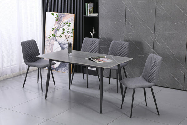 Essen Dining 1.4 Table and 4 Grey Chairs