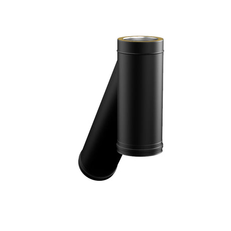 130mm Black Solinox Extended Tee at a 135-degree angle, designed for efficient airflow and seamless connections in ventilation systems.