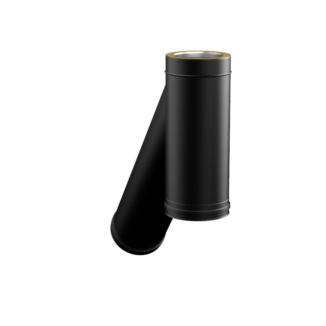 130mm Black Solinox Extended Tee at a 135-degree angle, designed for efficient airflow and seamless connections in ventilation systems.