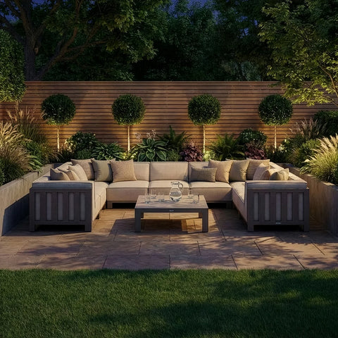 Ibiza U Shape Sofa Set With Square Table