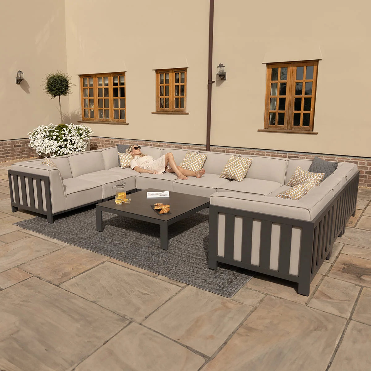 Ibiza U Shape Sofa Set With Square Table