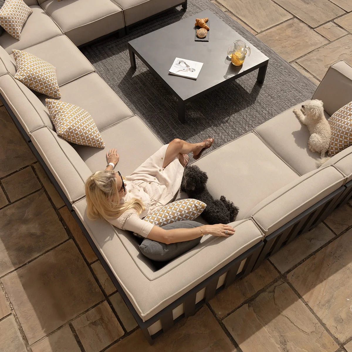 Ibiza U Shape Sofa Set With Square Table