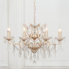 Cream 8 Branch Shallow Cut Glass Chandelier