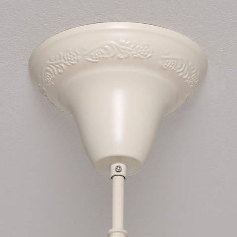 Cream 6 Branch Shallow Cut Glass Chandelier