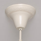 Cream 6 Branch Shallow Cut Glass Chandelier