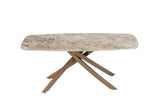 Elegant Brown Marble Coffee Table with Brass Legs - Stylish Centrepiece