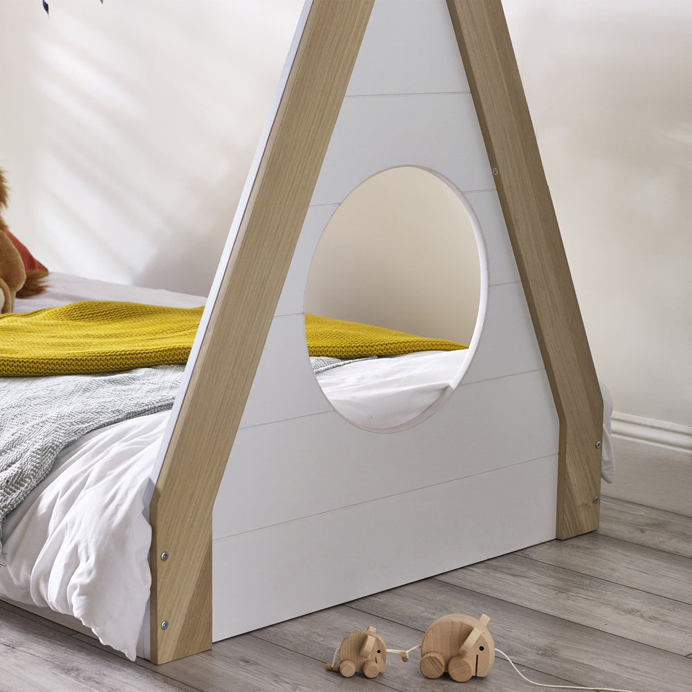 Festival Tent Bed - White and Light Brown - FES001
