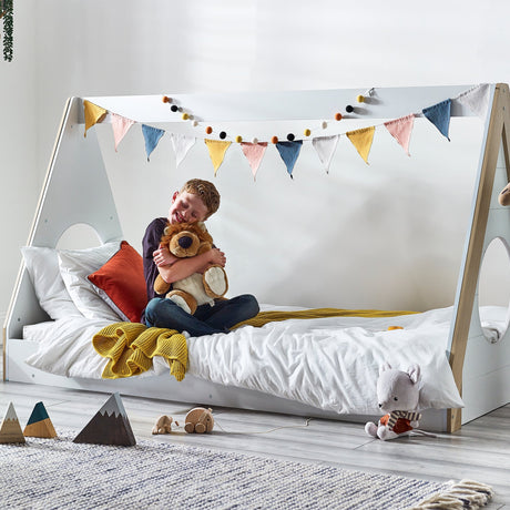 Festival Tent Bed - White and Light Brown - FES001