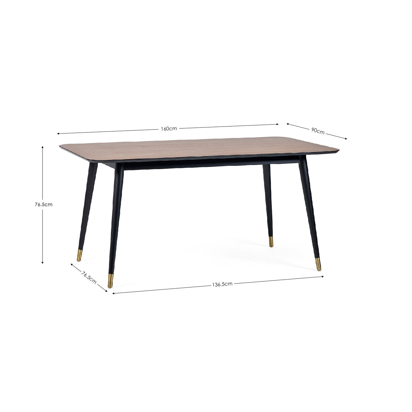Findlay Rectangular Dining Table - Dark Brown - FIN001