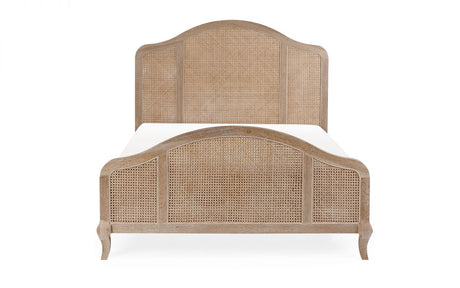 Fleur Rattan Bed 135Cm- Light Oak