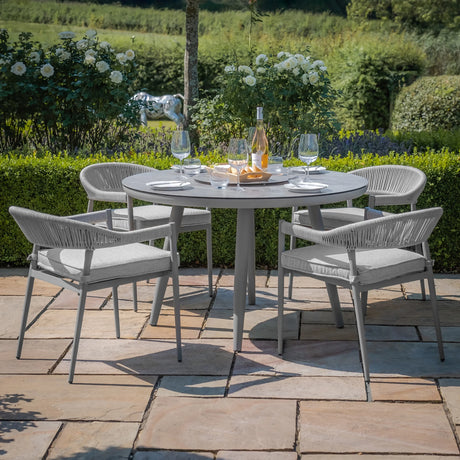 Florence 4 Seat Round Dining Set With Lazy Suzan