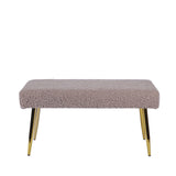 Beige Boucle Bench With Gold Legs - Kd