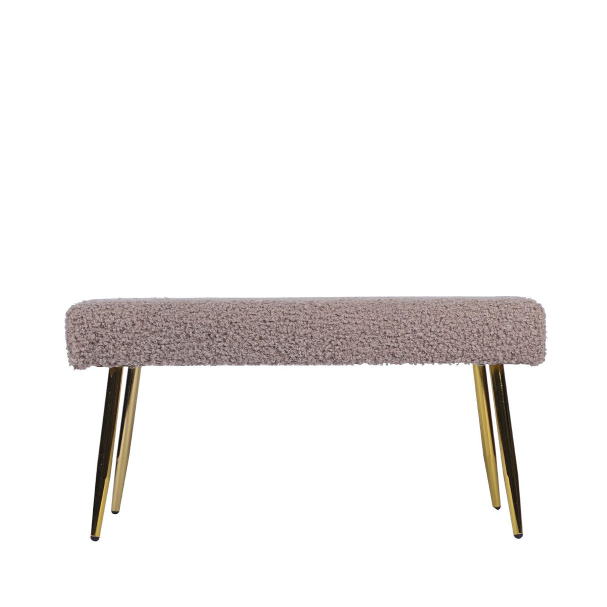 Beige Boucle Bench With Gold Legs - Kd