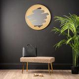 Beige Boucle Bench With Gold Legs - Kd