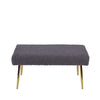 Charcoal Grey Boucle Bench With Gold Legs - Kd