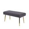 Charcoal Grey Boucle Bench With Gold Legs - Kd