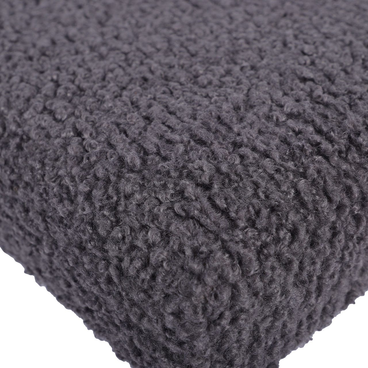 Charcoal Grey Boucle Bench With Gold Legs - Kd